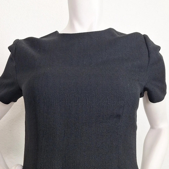 Kasper Vintage Y2K Old Hollywood Glamour Black Preppy Shift Dress Size 4P - Picture 2 of 7